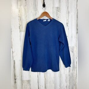 TKS Basics Boys Long Sleeve V Neck Sweatshirt Blue Size Large 14/16